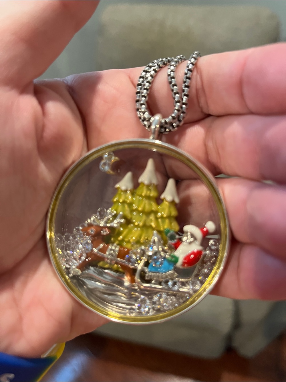 Brighton Silver Tone Holiday Scene Pendant Necklace - Picture 5 of 7
